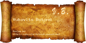 Vukovits Botond névjegykártya
